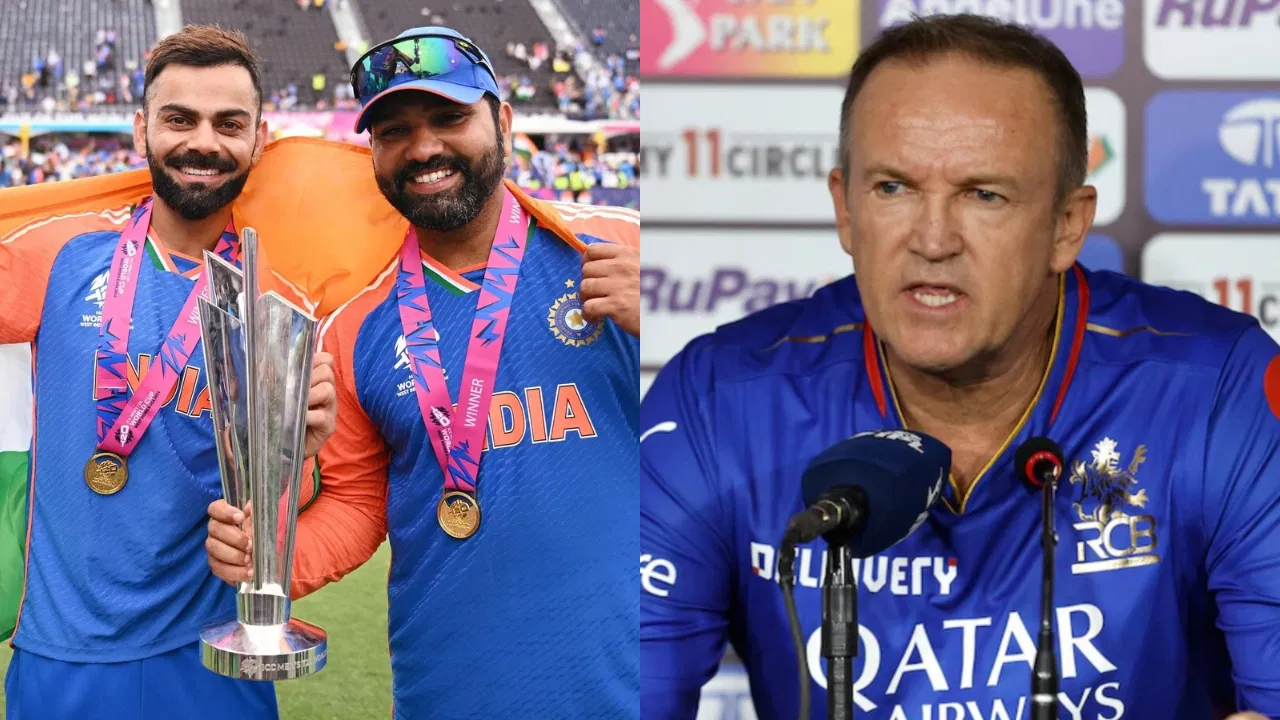 Virat Kohli, Rohit Sharma and Andy Flower