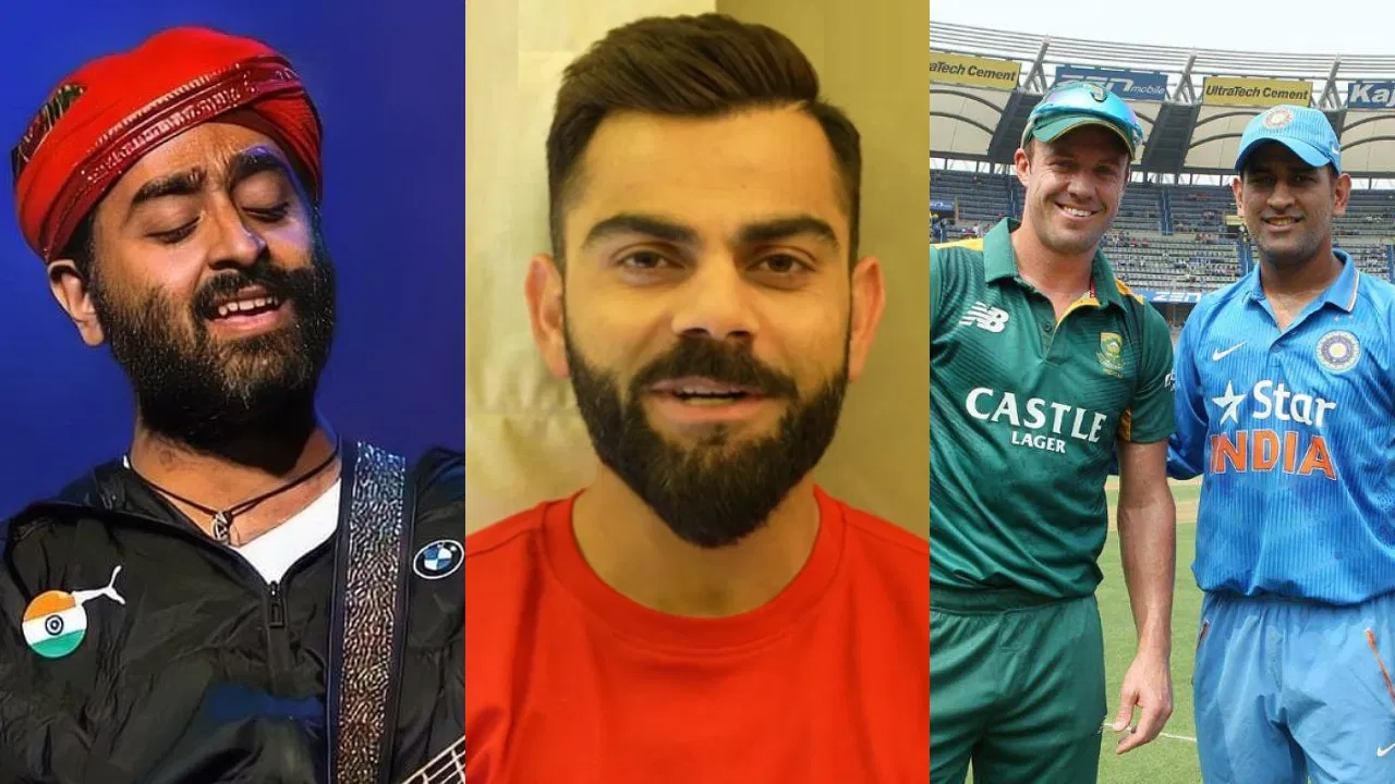 Arijit Singh, Virat Kohli, MS Dhoni and AB de Villiers