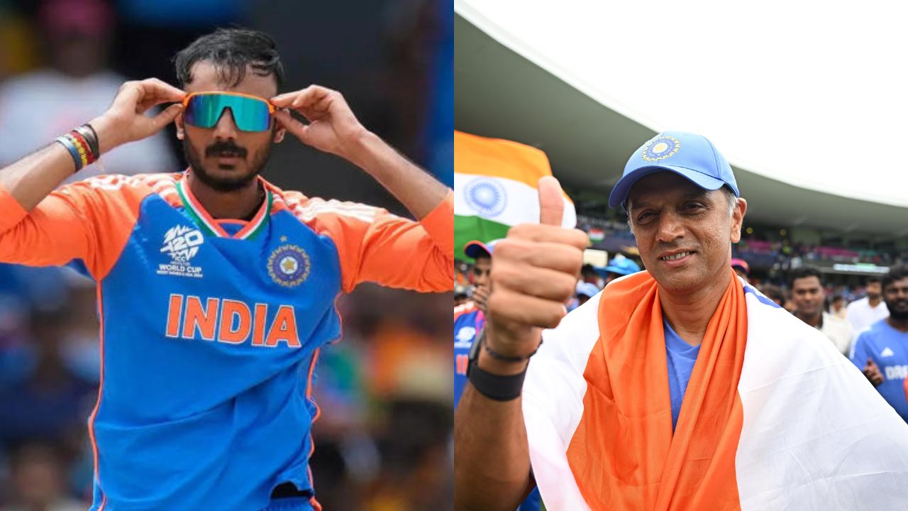 Axar Patel and Rahul Dravid