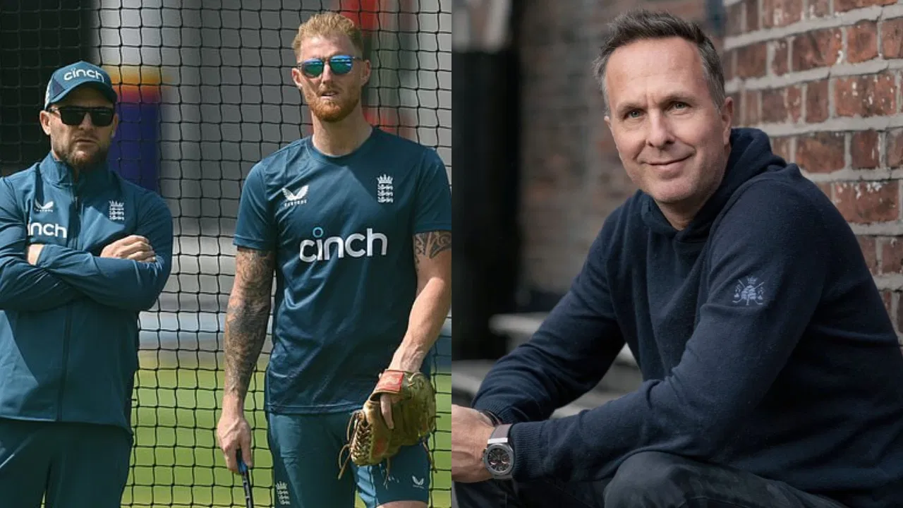 Brendon McCullum, Ben Stokes and Michael Vaughan