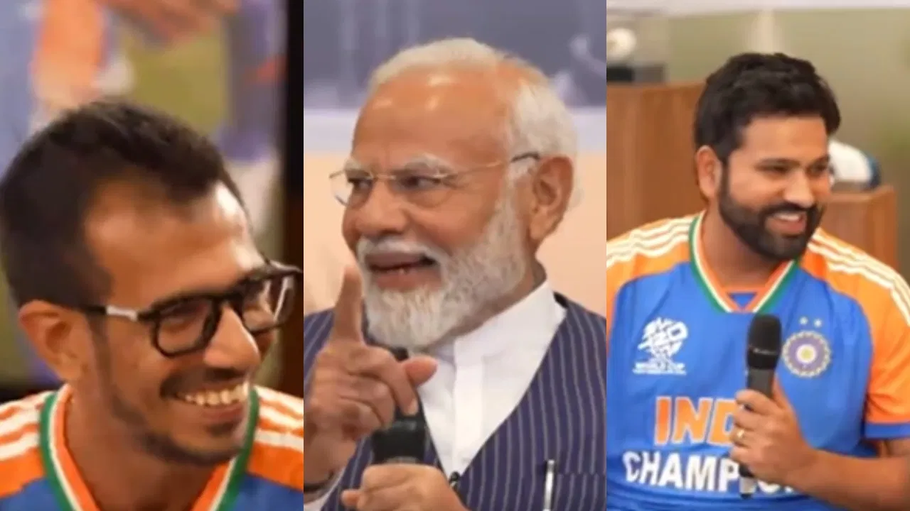 Yuzvendra Chahal, PM Modi and Rohit Sharma