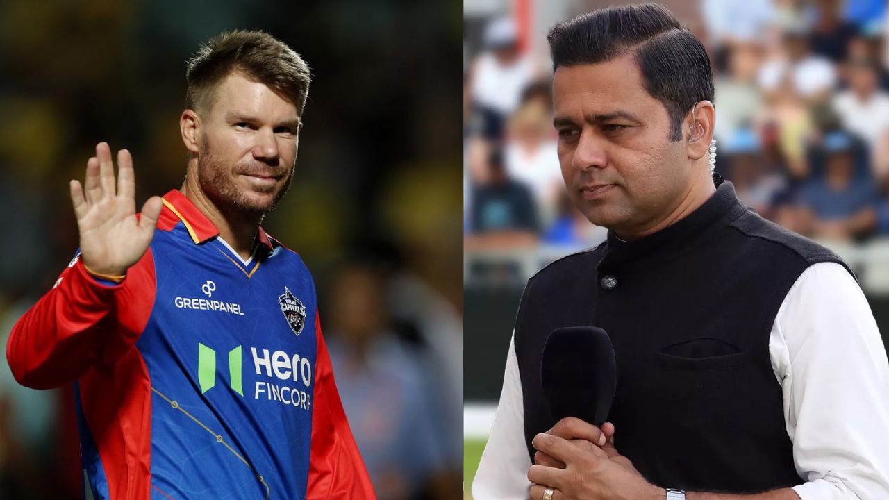 David Warner and Aakash Chopra (Credits: Getty)