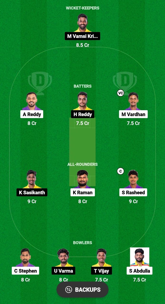 CSR vs GOD Dream11 Prediction Fantasy Cricket Tips Dream11 Team Andhra T20 Premier League