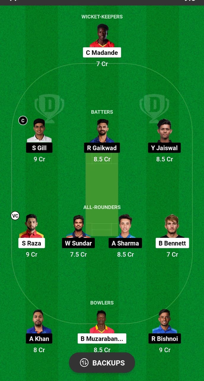 IND vs ZIM Dream11 Prediction 