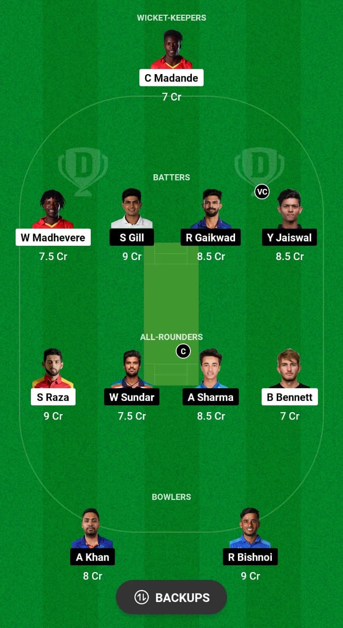 IND vs ZIM Dream11 Prediction 