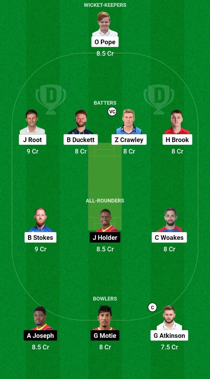 ENG vs WI Dream11 Prediction Fantasy Cricket Tips Dream11 Team West Indies Tour of England 2024 