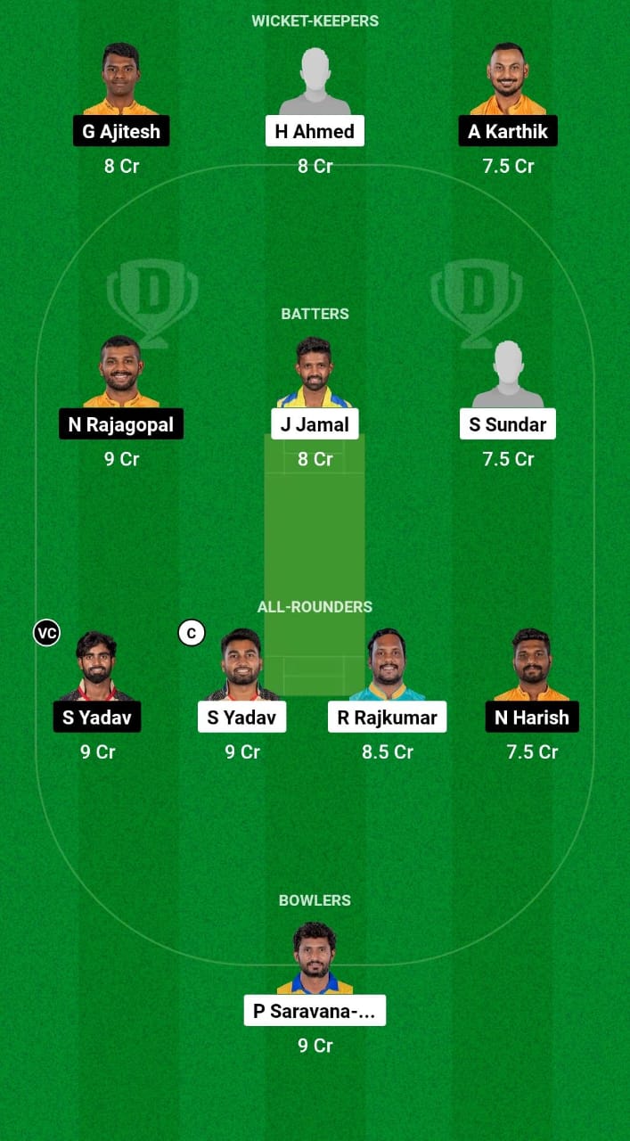 TGC vs NRK Dream11 Prediction Fantasy Cricket Tips Dream11 Team TNPL T20 2024 