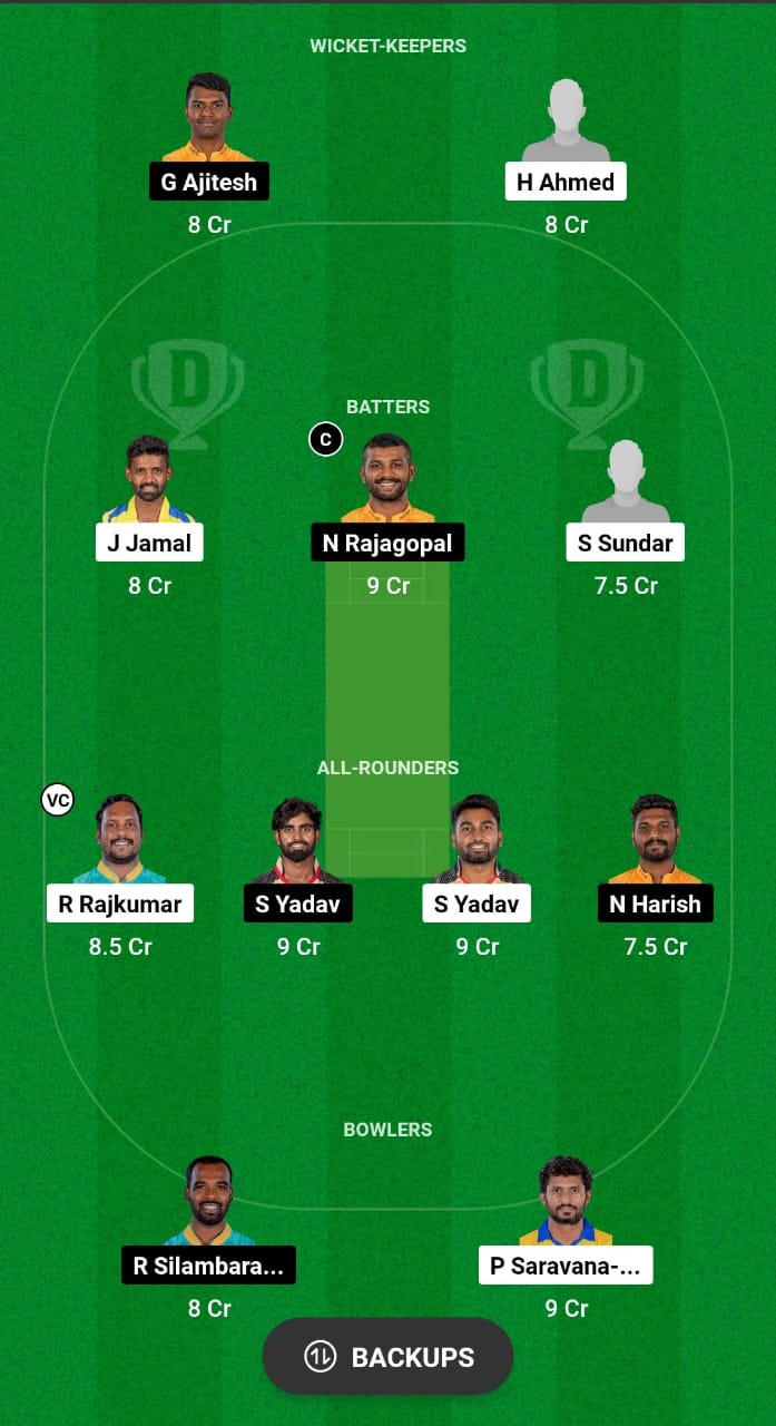 TGC vs NRK Dream11 Prediction Fantasy Cricket Tips Dream11 Team TNPL T20 2024 