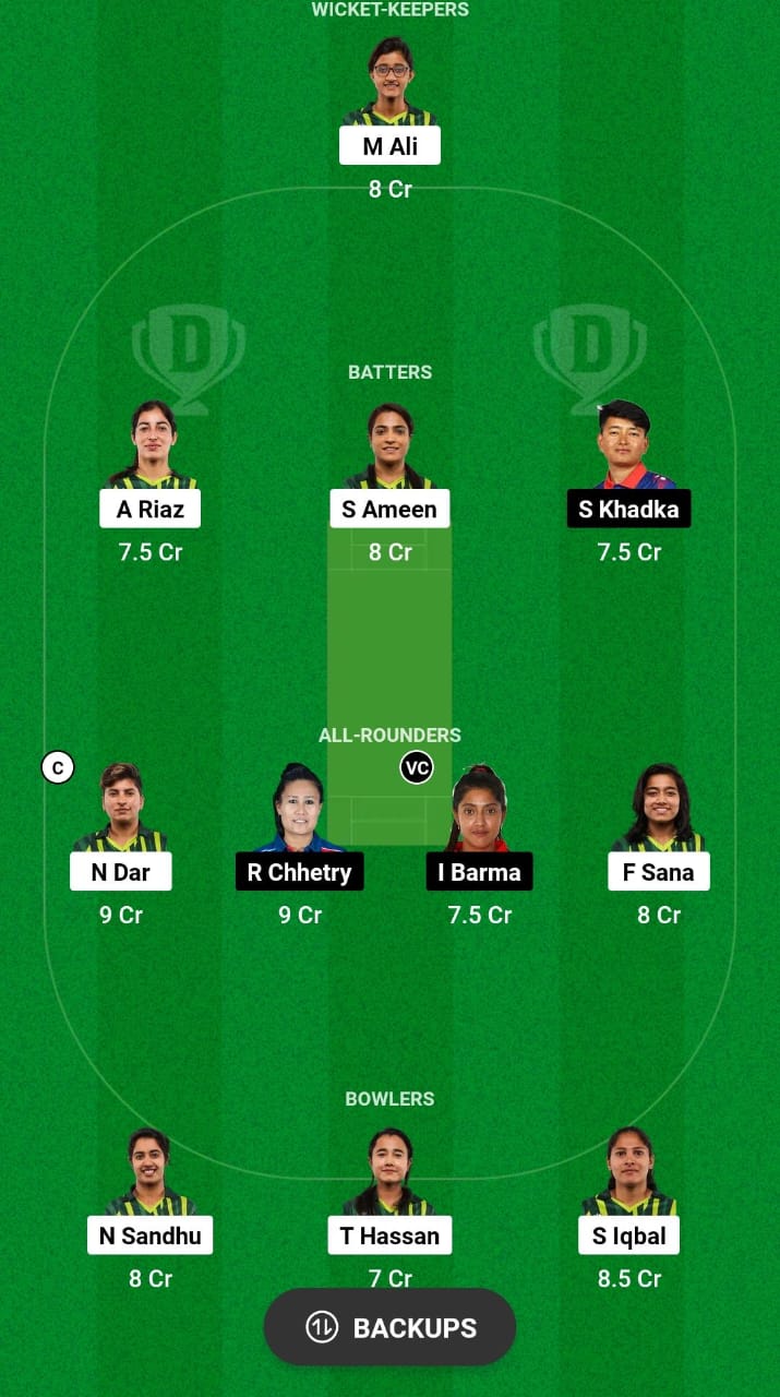 PK-W vs NP-W Dream11 Prediction Fantasy Cricket Tips Dream11 Team Women's T20 Asia Trophy 2024 