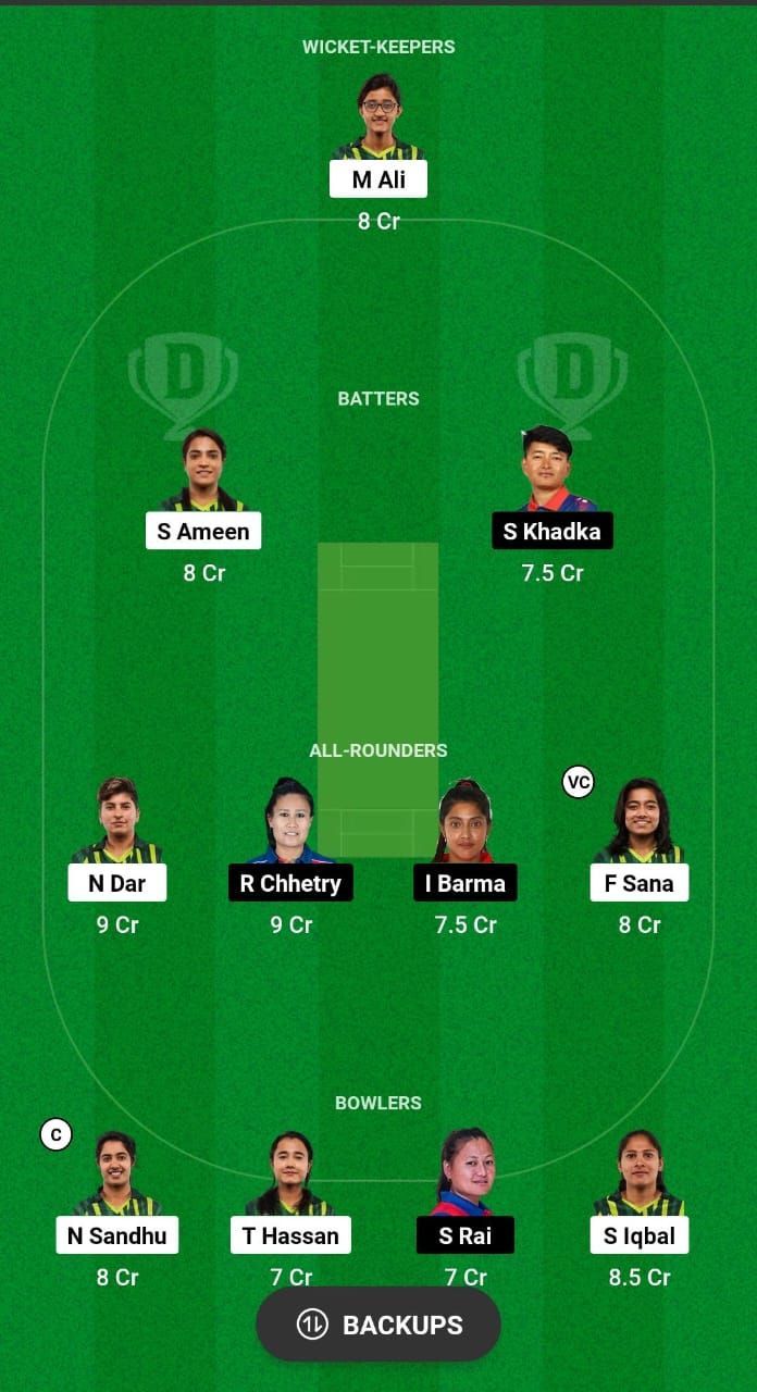 PK-W vs NP-W Dream11 Prediction Fantasy Cricket Tips Dream11 Team Women's T20 Asia Trophy 2024 