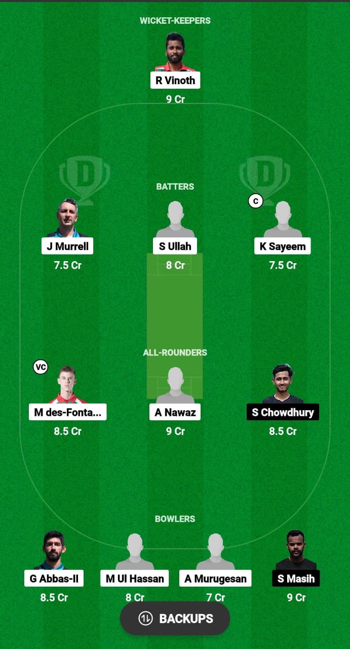 UCB vs KB Dream11 Prediction Fantasy Cricket Tips Dream11 Team ECS T10 Hungary 2024 