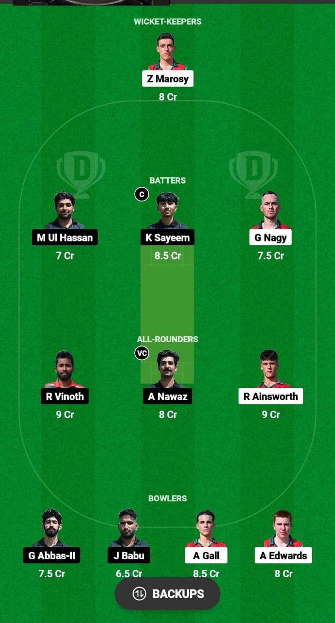 DK vs UCB Dream11 Prediction Fantasy Cricket Tips Dream11 Team ECS T10 Hungary 2024 