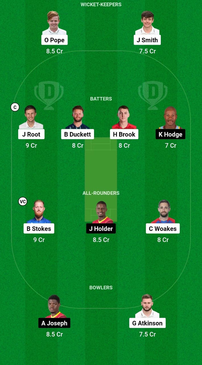 ENG vs WI Dream11 Prediction Fantasy Cricket Tips Dream11 Team West Indies Tour of England 2024 