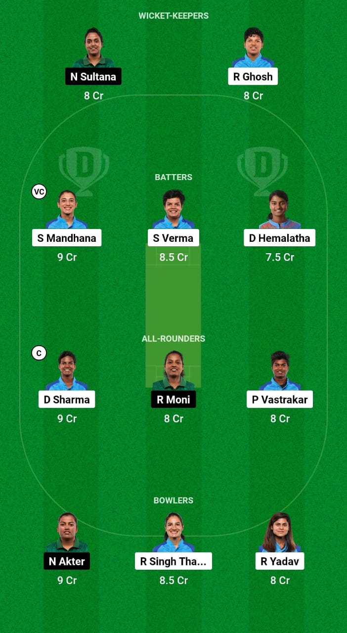 IN-W vs BD-W Dream11 Prediction Fantasy Cricket Tips Dream11 Team Women's T20 Asia Trophy 2024 