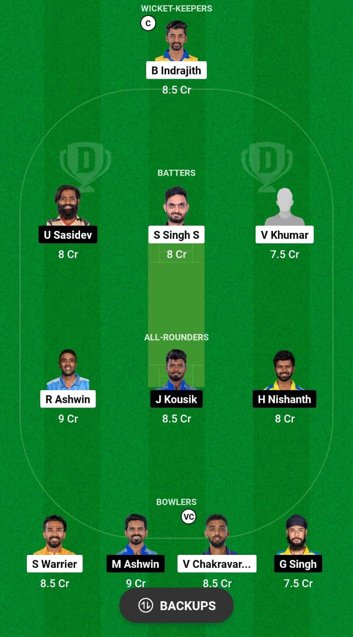 DD vs SMP Dream11 Prediction Fantasy Cricket Tips Dream11 Team TNPL T20 2024 