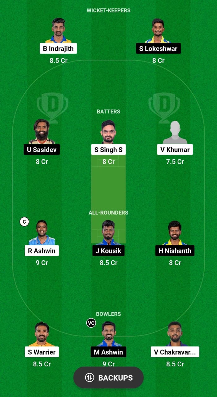 DD vs SMP Dream11 Prediction Fantasy Cricket Tips Dream11 Team TNPL T20 2024 