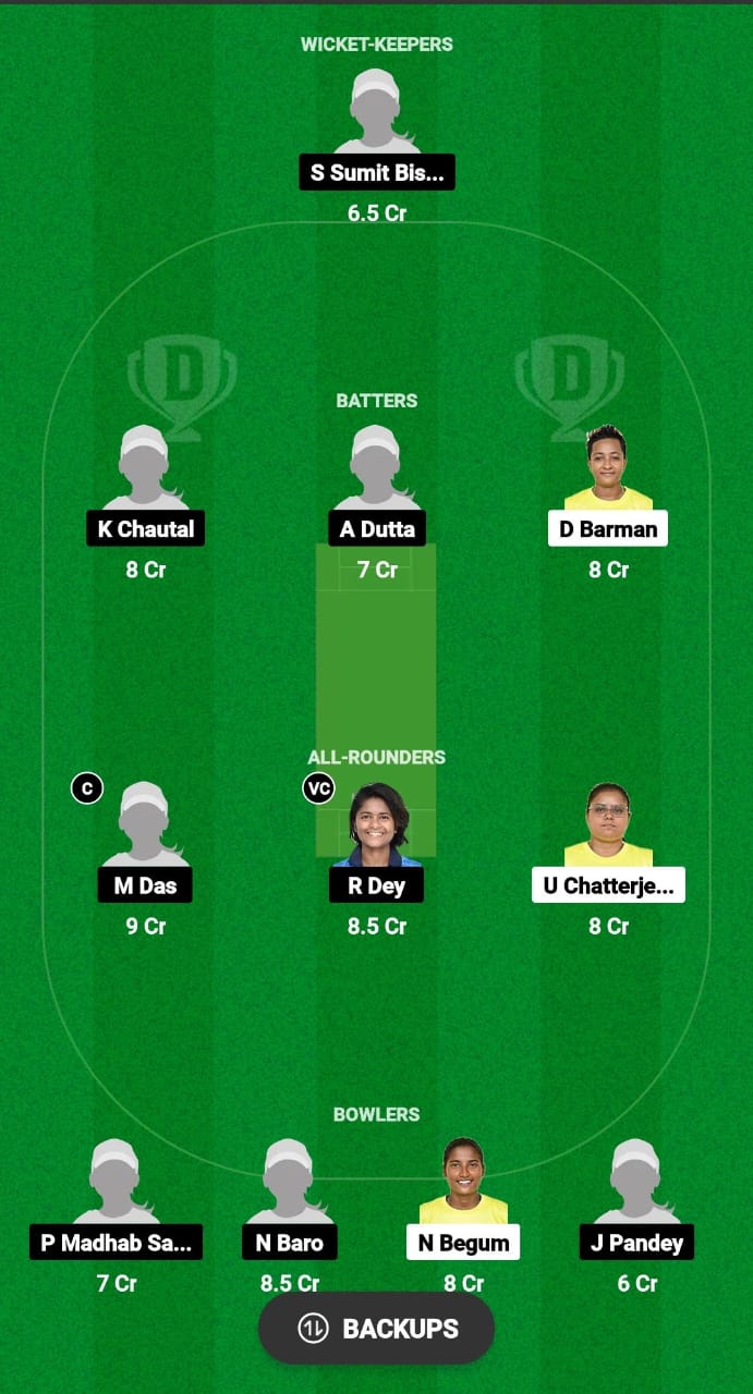 NSC-W vs NFR-W Dream11 Prediction Fantasy Cricket Tips Dream11 Team Assam T20 Womens Challenge 2024 