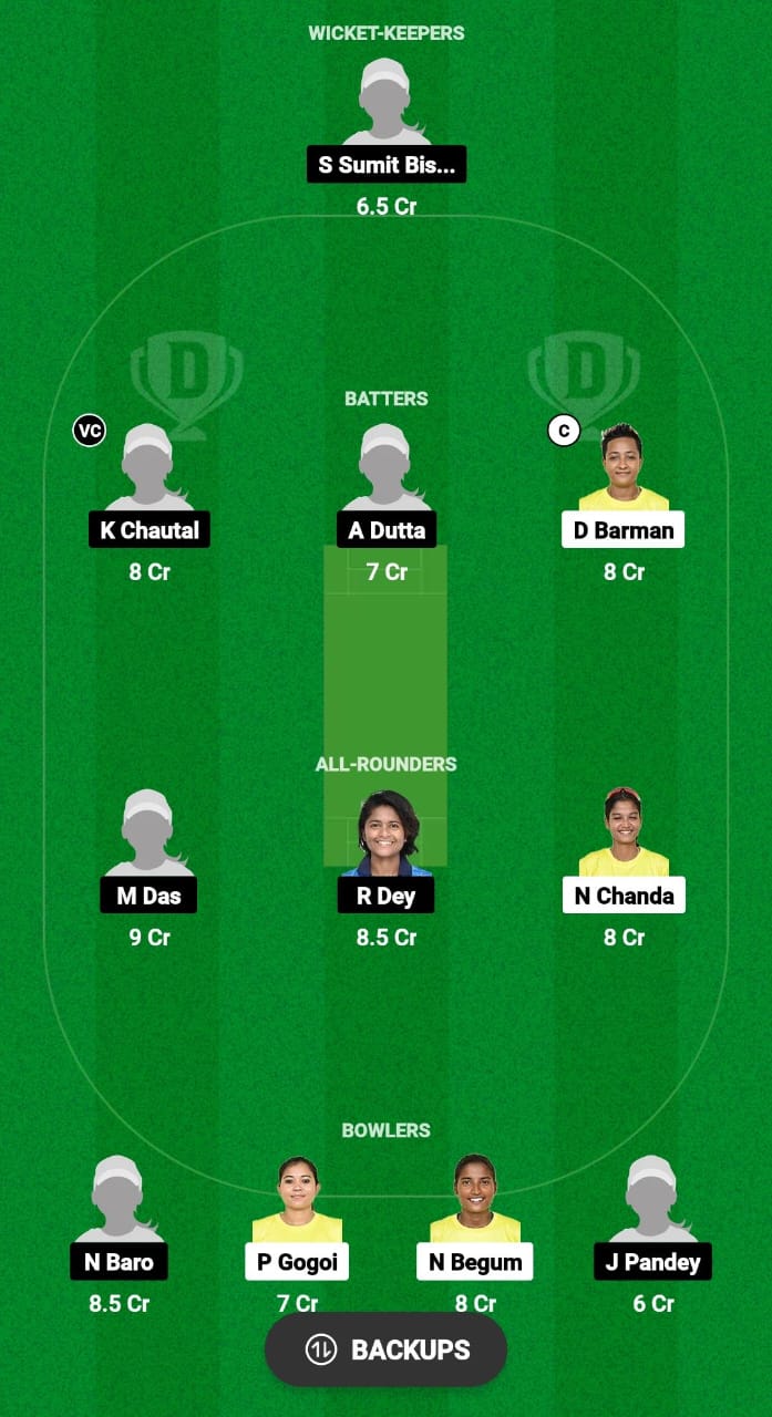 NSC-W vs NFR-W Dream11 Prediction Fantasy Cricket Tips Dream11 Team Assam T20 Womens Challenge 2024 