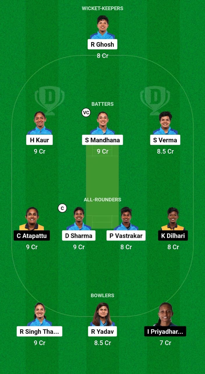 IN-W vs SL-W Dream11 Prediction Fantasy Cricket Tips Dream11 Team Women's T20 Asia Trophy 2024 