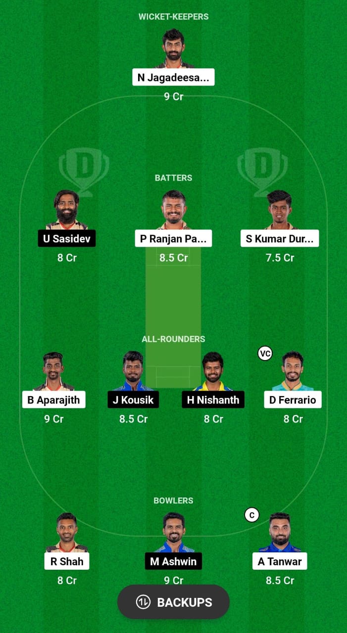 CSG vs SMP Dream11 Prediction Fantasy Cricket Tips Dream11 Team TNPL T20 2024