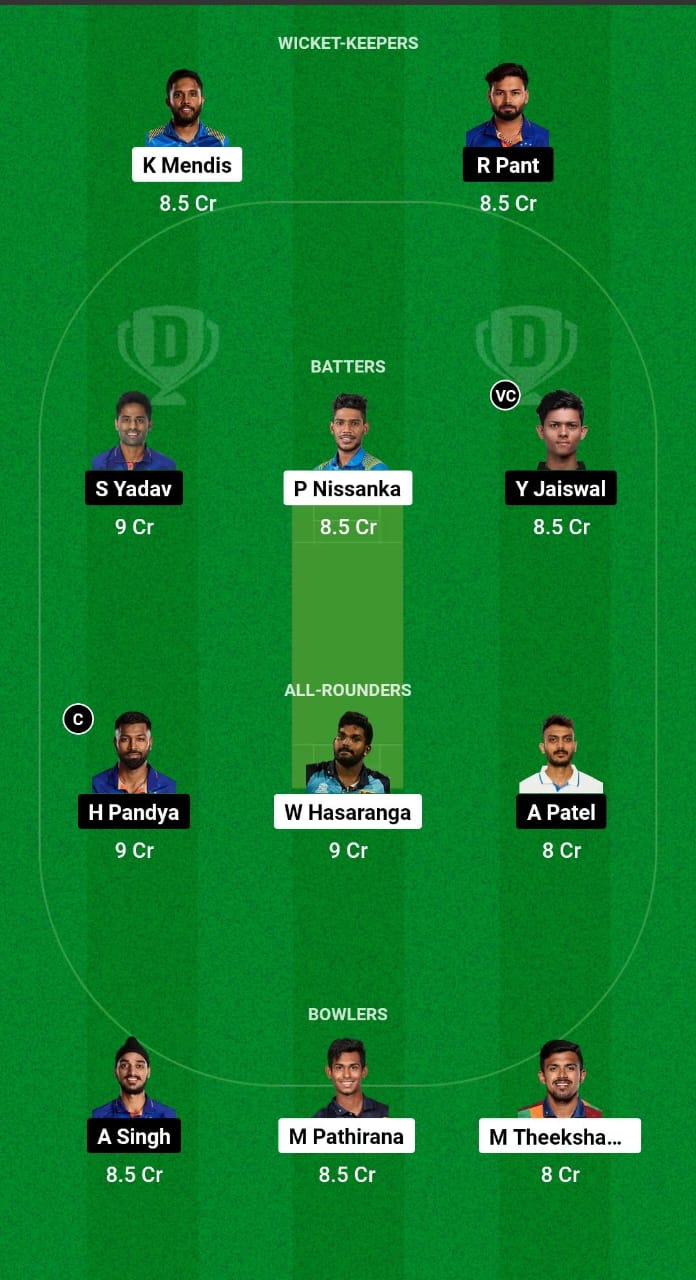 IND vs SL Dream11 Prediction Fantasy Cricket Tips Dream11 Team India Tour of Sri Lanka 2024 