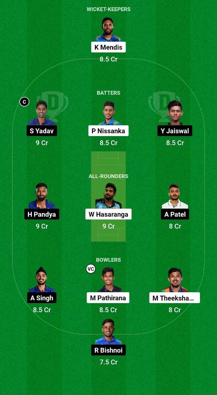 IND vs SL Dream11 Prediction Fantasy Cricket Tips Dream11 Team India Tour of Sri Lanka 2024 