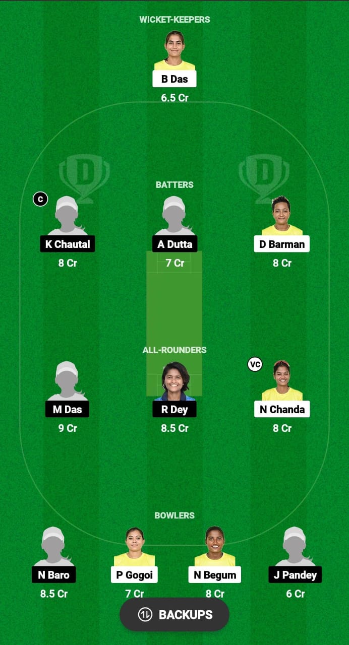 NSC-W vs NFR-W Dream11 Prediction Fantasy Cricket Tips Dream11 Team Assam T20 Womens Challenge 2024 