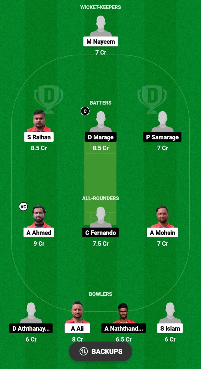 RBMS vs RCC Dream11 Prediction Fantasy Cricket Tips Dream11 Team ECS T10 Italy 2024 