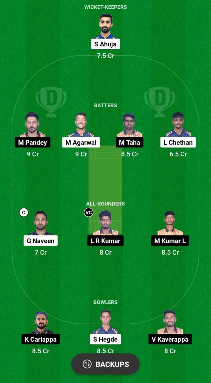 BB vs HT Dream11 Prediction Fantasy Cricket Tips Dream11 Team KSCA Maharaja T20 Trophy 2024 