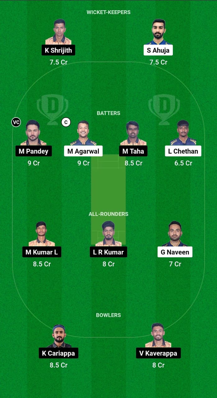 BB vs HT Dream11 Prediction Fantasy Cricket Tips Dream11 Team KSCA Maharaja T20 Trophy 2024 