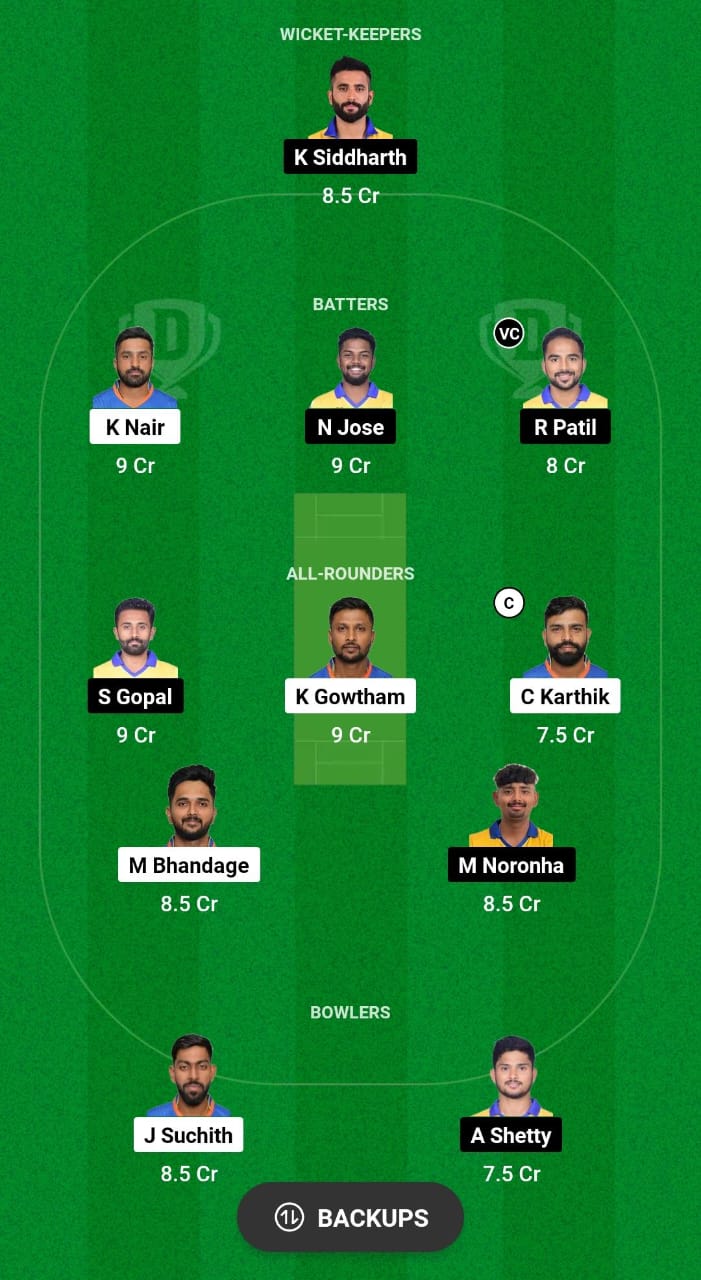 MW vs MD Dream11 Prediction Fantasy Cricket Tips Dream11 Team KSCA Maharaja T20 Trophy 2024 