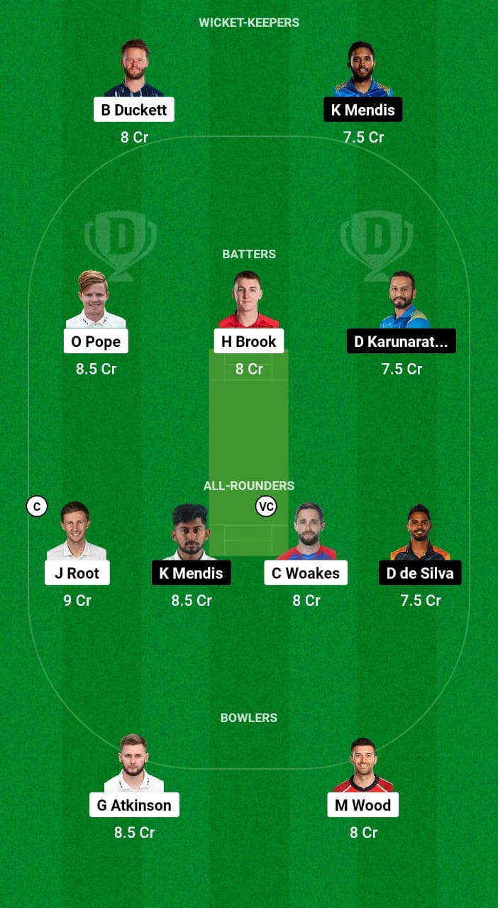 ENG vs SL Dream11 Prediction Fantasy Cricket Tips Dream11 Team Sri Lanka Tour of England 2024 