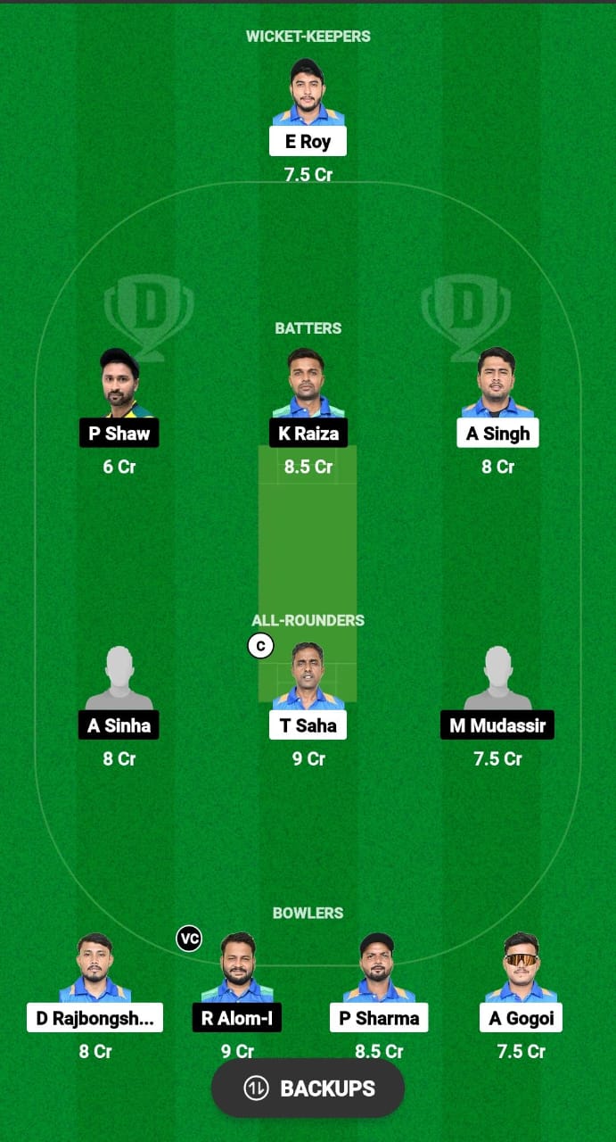 BCC vs SGC Dream11 Prediction Fantasy Cricket Tips Dream11 Team Assam Men's T20 Trophy 2024 