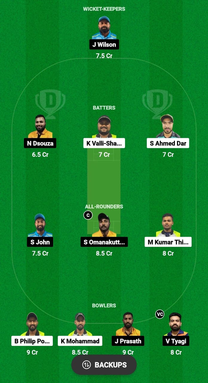 KRM vs AMB Dream11 Prediction Fantasy Cricket Tips Dream11 Team KCC T10 Challengers Cup 2024 