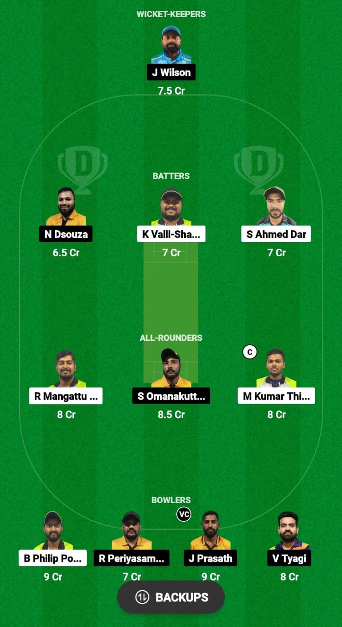 KRM vs AMB Dream11 Prediction Fantasy Cricket Tips Dream11 Team KCC T10 Challengers Cup 2024 