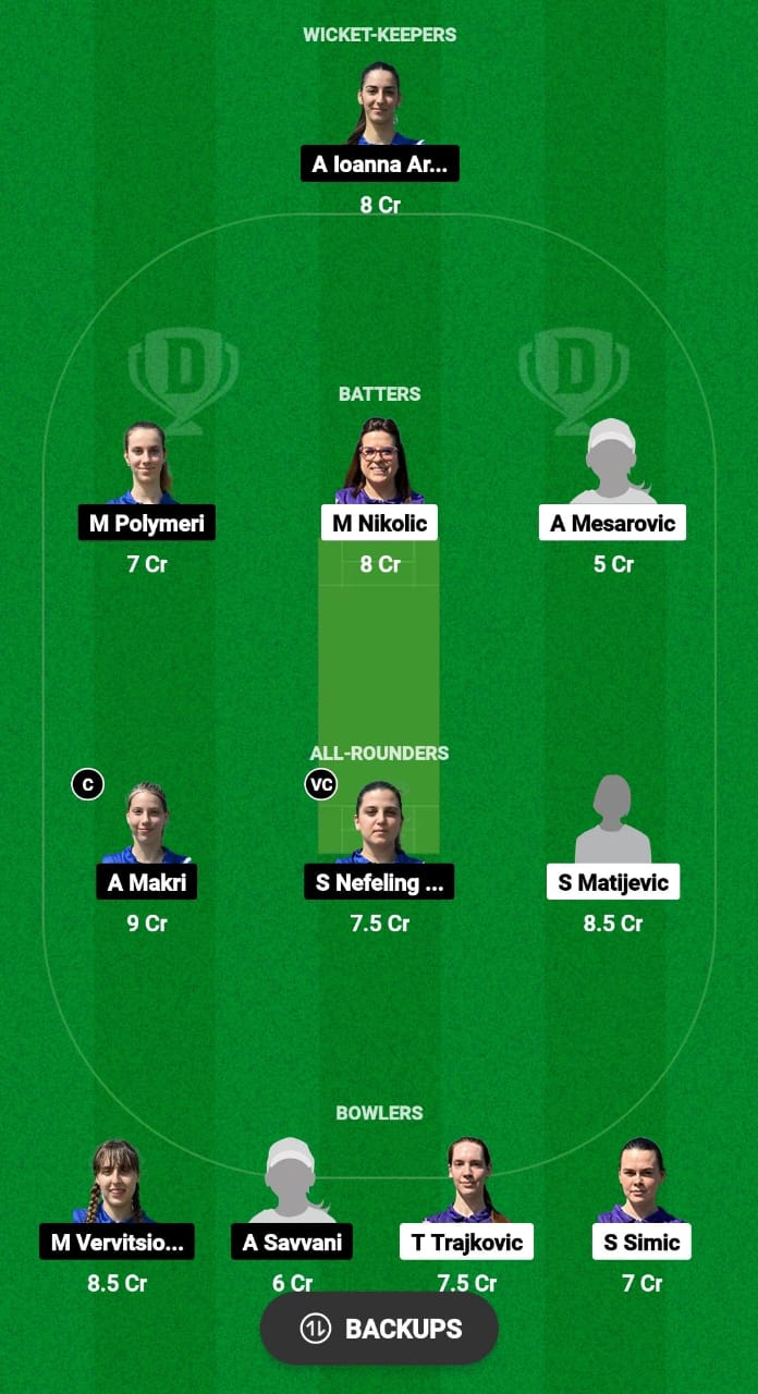 SRB-W vs GRE-W Dream11 Prediction Fantasy Cricket Tips Dream11 Team ECN Valletta Cup T20I Women 2024 