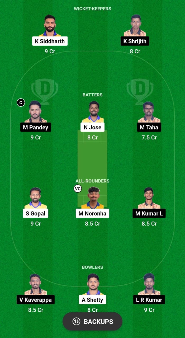 MD vs HT Dream11 Prediction Fantasy Cricket Tips Dream11 Team KSCA Maharaja T20 Trophy 2024 