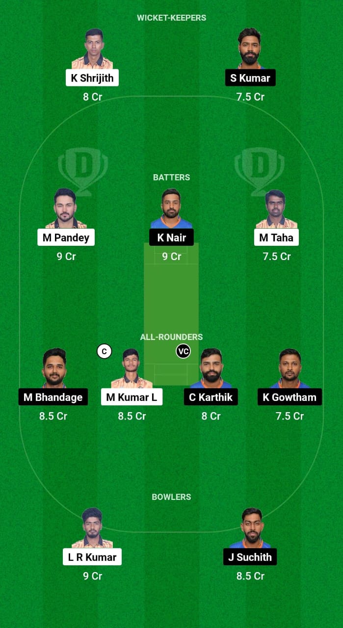 HT vs MW Dream11 Prediction Fantasy Cricket Tips Dream11 Team KSCA Maharaja T20 Trophy 2024 