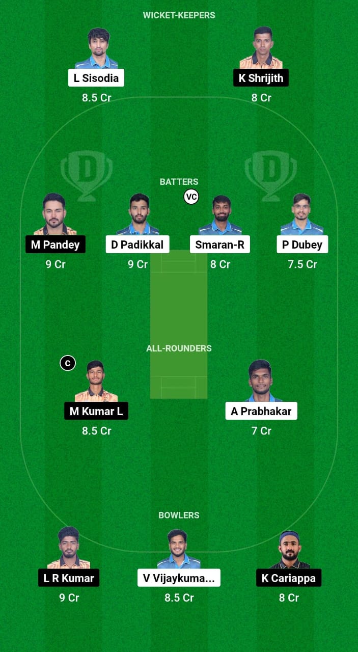 GMY vs HT Dream11 Prediction Fantasy Cricket Tips Dream11 Team KSCA Maharaja T20 Trophy 2024 