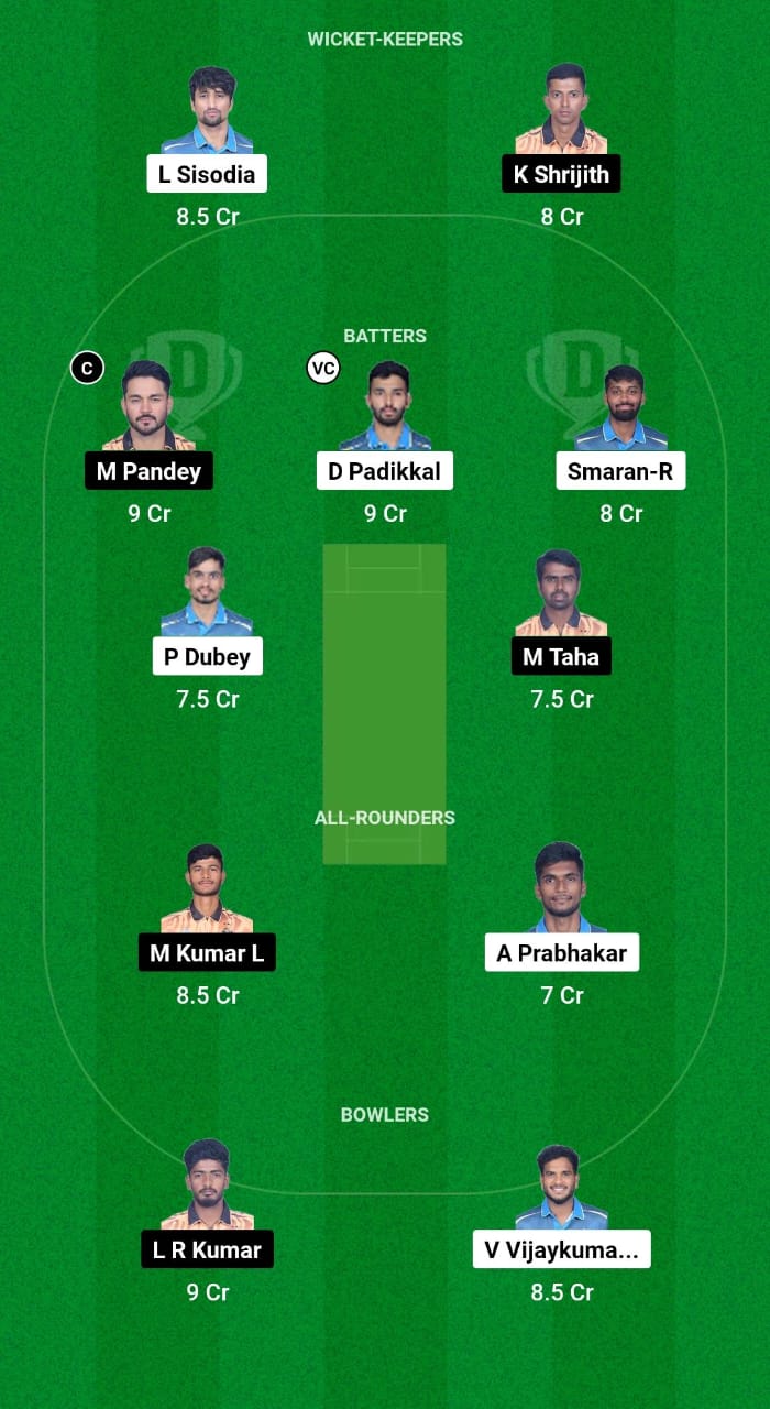 GMY vs HT Dream11 Prediction Fantasy Cricket Tips Dream11 Team KSCA Maharaja T20 Trophy 2024 