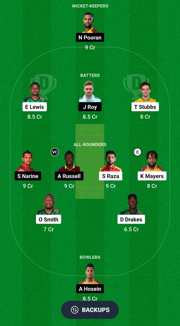 SKN vs TKR Dream11 Prediction Fantasy Cricket Tips Dream11 Team CPL 2024 