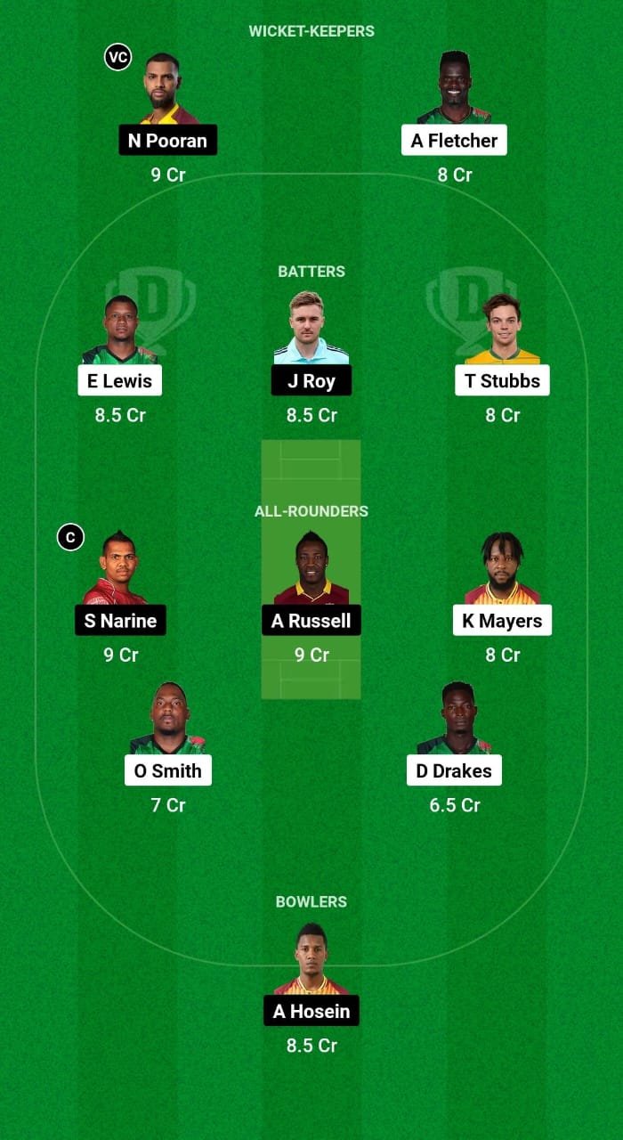 SKN vs TKR Dream11 Prediction Fantasy Cricket Tips Dream11 Team CPL 2024 