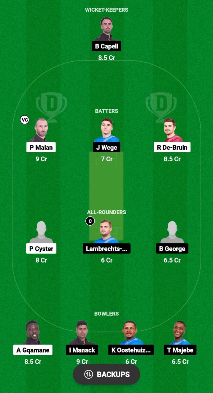 SK vs WCB Dream11 Prediction Fantasy Cricket Tips Dream11 Team South Africa Boland T10 League 2024 