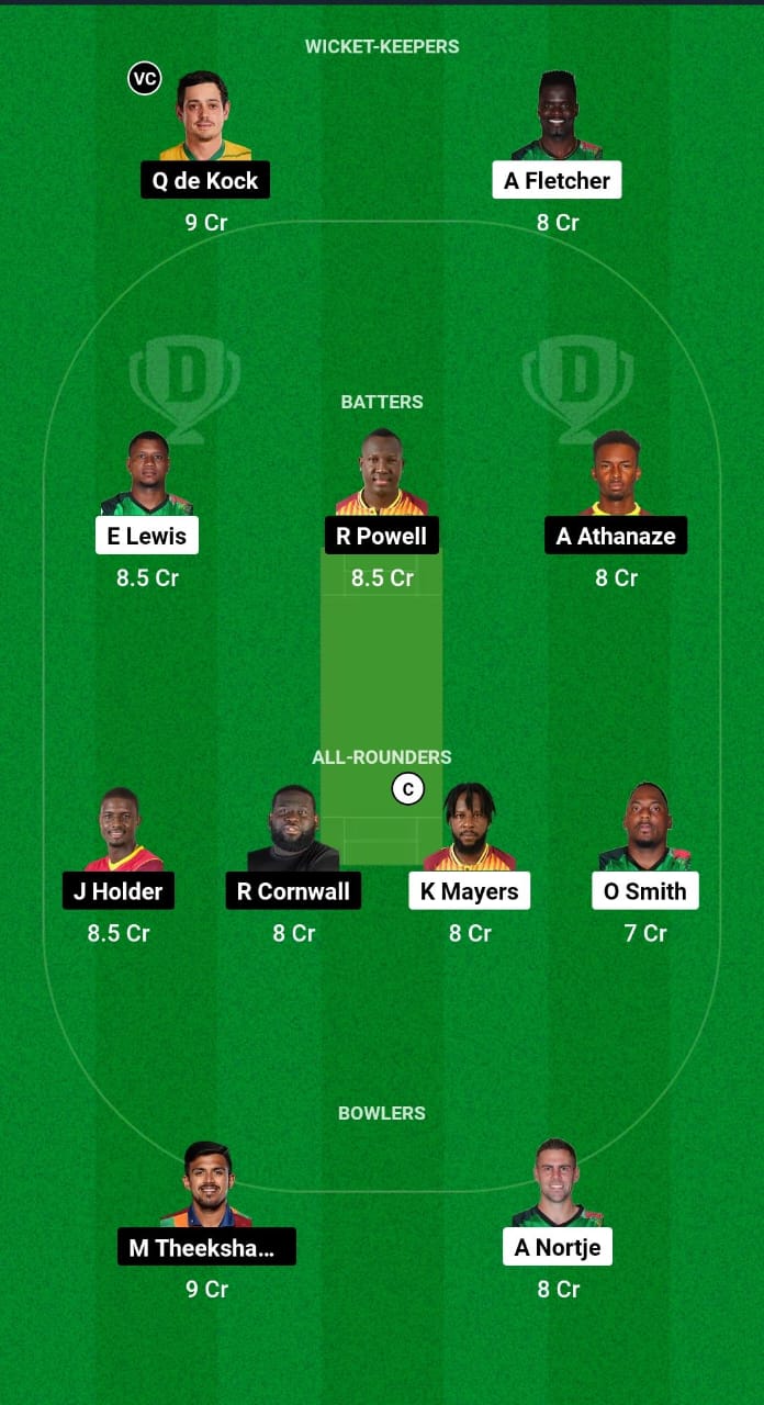 SKN vs BR Dream11 Prediction Fantasy Cricket Tips Dream11 Team CPL 2024 