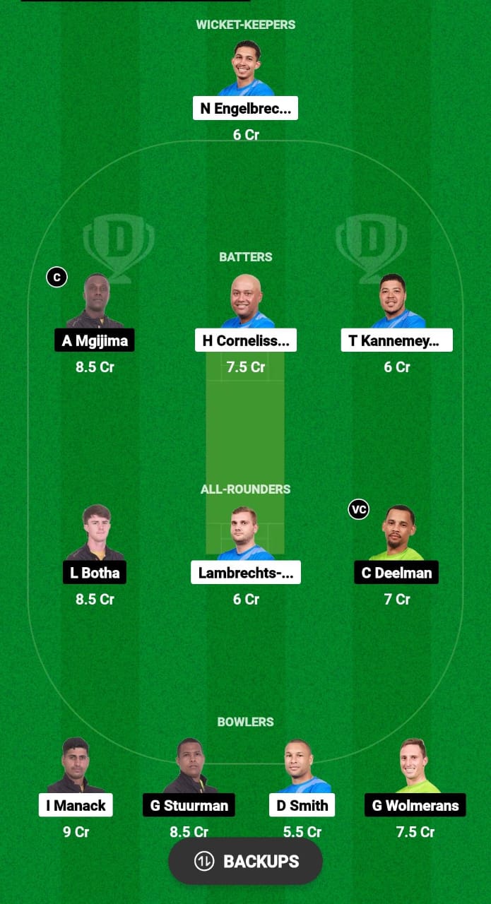 WCB vs OBI Dream11 Prediction Fantasy Cricket Tips Dream11 Team South Africa Boland T10 League 2024 