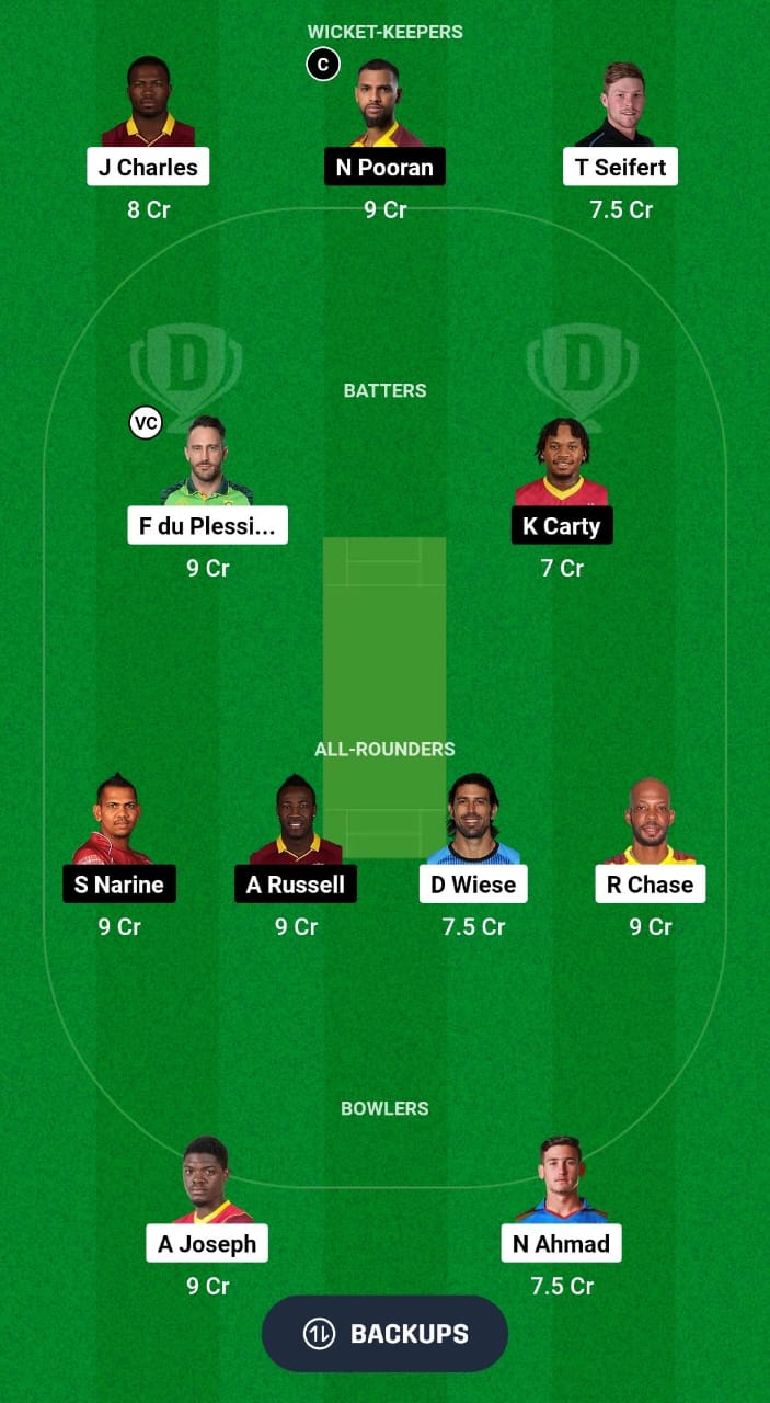 SLK vs TKR Dream11 Prediction Fantasy Cricket Tips Dream11 Team CPL 2024 