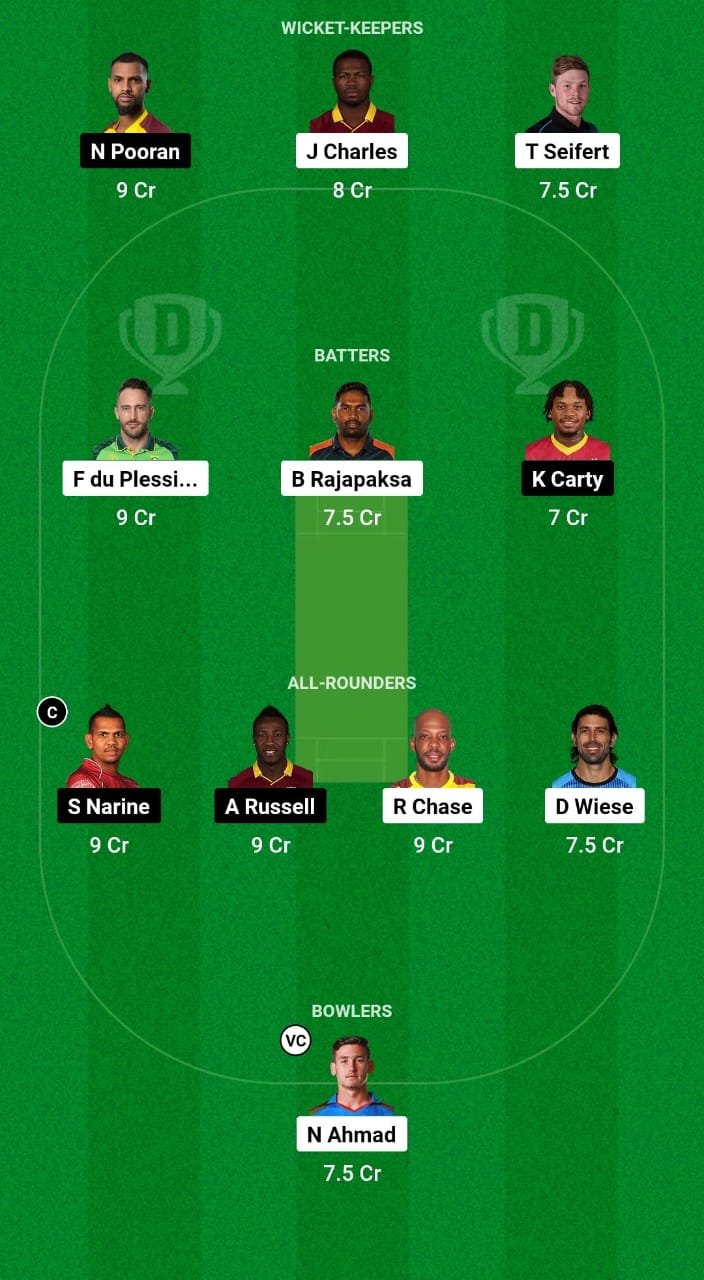 SLK vs TKR Dream11 Prediction Fantasy Cricket Tips Dream11 Team CPL 2024 