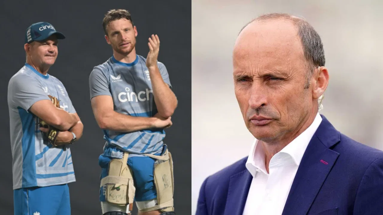 Jos Buttler, Matthew Mott and Nasser Hussain