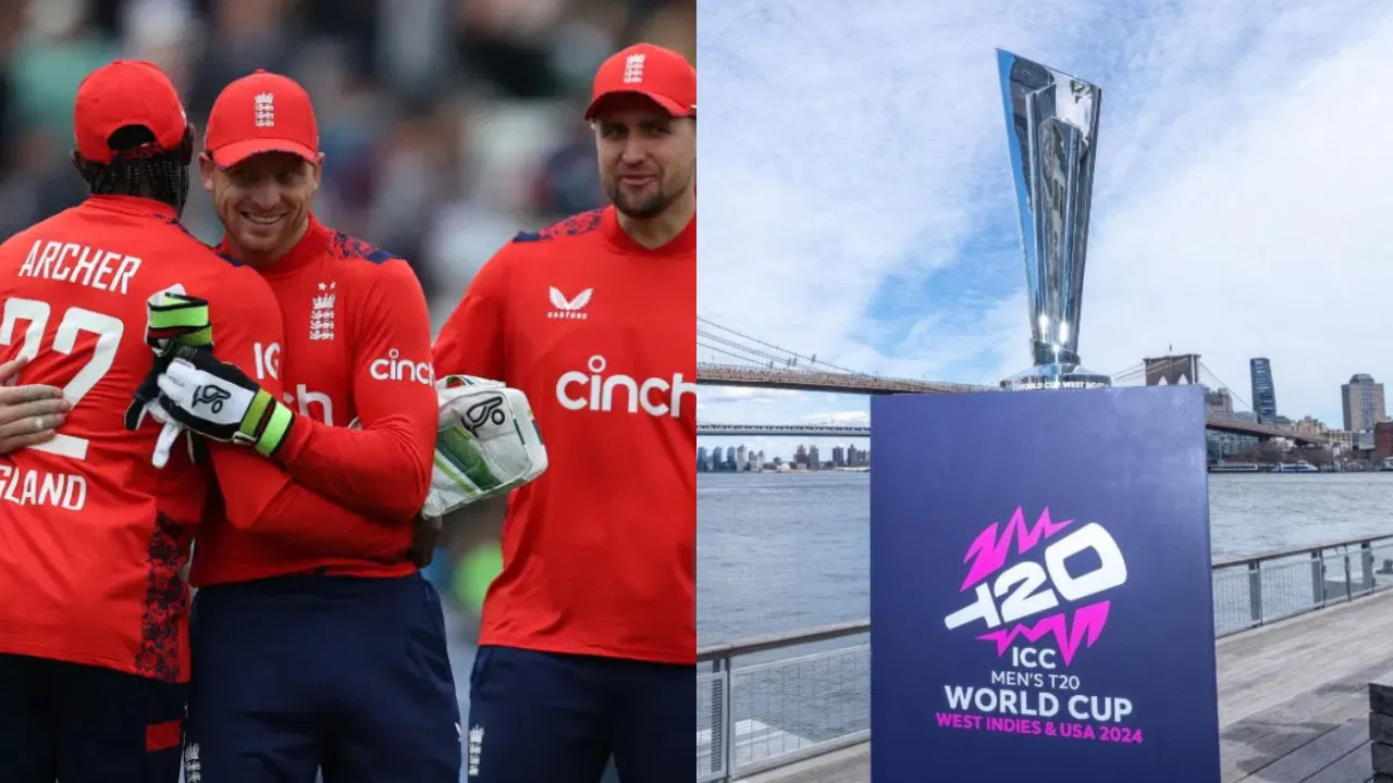 England Cricket Team and T20 World Cup 2024 Trophy