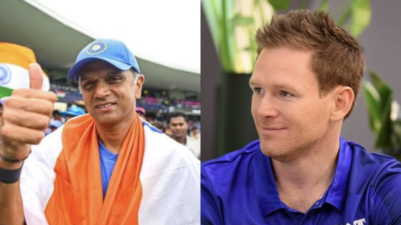 Eoin Morgan and Rahul Dravid